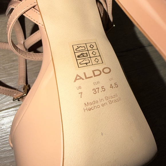 ALDO Nude Patent Platform Heels – Size 7 (EUR 37.5) – Strappy High Heel Sandals - Picture 5 of 5